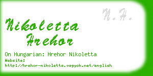 nikoletta hrehor business card